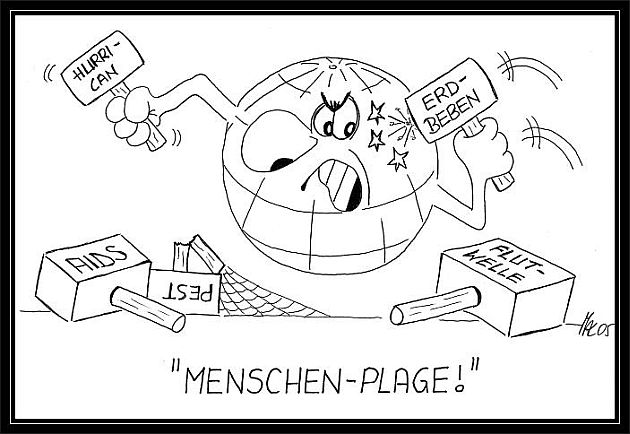 Karikatur Menschen-Plage