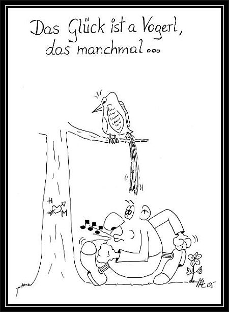 Karikatur Das Gluck Ist Ein Vogerl