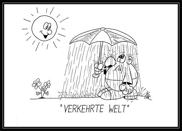 Karikatur: Verkehrte Welt